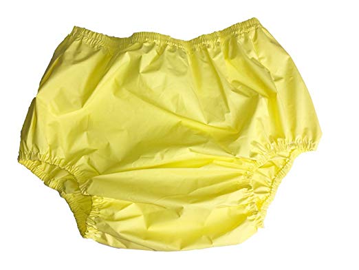 Haian Adult Incontinence Pull-on Plastic Pants Color Yellow 3 Pack (Large)