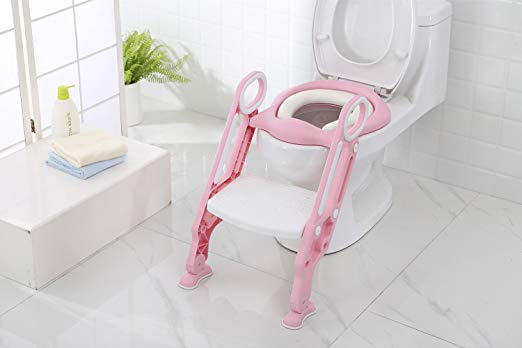 Iapetus Potty Toilet Training Seat with Step Stool Ladder for Kids and Babes, Portable Children’s Toilet Seat Chair, Comfortable, Safe, Sturdy, Excellent Potty Seat Trainer for Boys and Girls