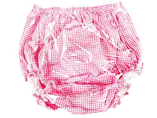 Haian Adult Incontinence Pull-on PVC & Cotton Pants (XX-Large, Pink Gingham Print Cotton)