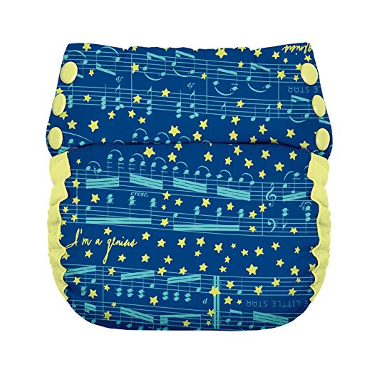 Flip Reusable Potty Training Cloth Diaper - Shell with Side Panels (Mozart/Jolly)