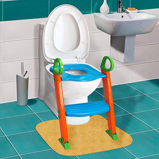 GPCT [Portable] [3-In-1] Kids Toddlers Toilet Potty Training Seat W/ Step Stool. Sturdy, Comfortable, Safe, Built In Non-Slip Steps W/Anti-Slip Pads. Excellent Potty Seat Trainer For Boys/Girls/Baby