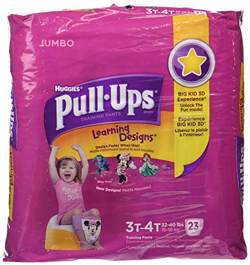 Huggies Pull-Ups Learning Designs Training Pants, Girls, 3T-4T, 23 ct