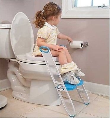 NEW Toilet Trainer Potty Seat Step Ladder Folding Toilet Training Toddler Poddy