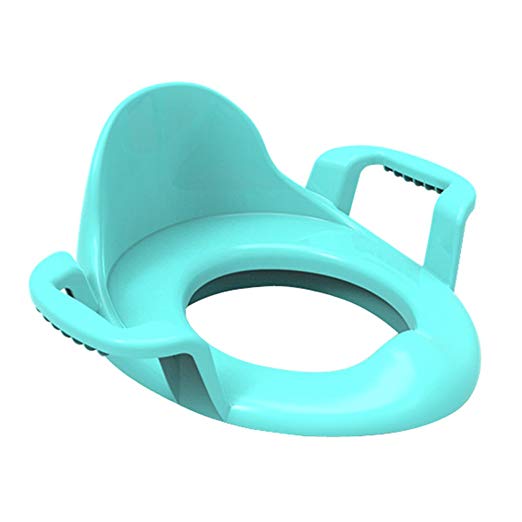 Kidsmile Potty Training Seat, Steady and Non-Slip Toilet Trainer for Boys and Girls, Fit for Round Oval Elongated Toilet Seat, Handles, Backrest, Tall Pee Guard for Toddler 6 Months to 5 Years, Mint