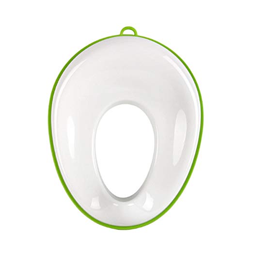 Potty Training Seat for Boys and Girls, Fits Round & Oval Toilets, Ideal Portable Travel Potty Seat Toddlers Toilet Trainer Non-Slip, Includes Free Storage Hook (Green)