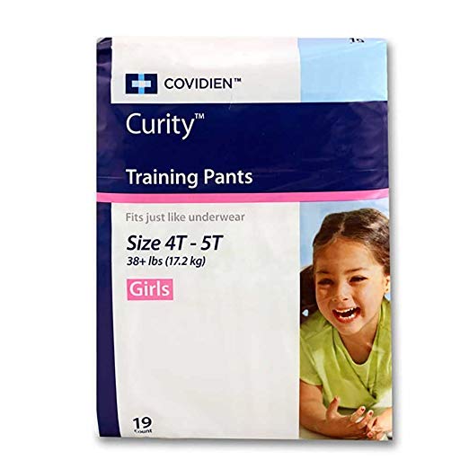 Curity Toddler Pull-On Training Pants for Girls, Size Extra Large - XL (Over 38 lbs), 19