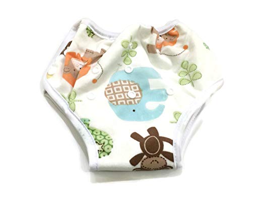 BB2 Adjustable Baby Toddler Potty Toilet Training Reusable Bamboo Pants (Adjustable, Zoo Animals)