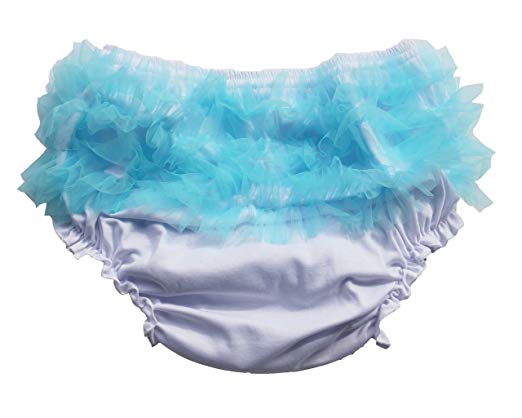 Haian ABDL Girls Ruffle Panties Chiffon Bloomers Diaper Cover (Large Bast fit waist 34