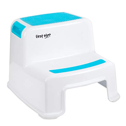 First Step Dual Height Step Stool - Non Slip Step Stool for Kids - Step Stool for Toddler's Potty Training - Portable Step Stool with Handle - Kid's Modern Stool by First Step