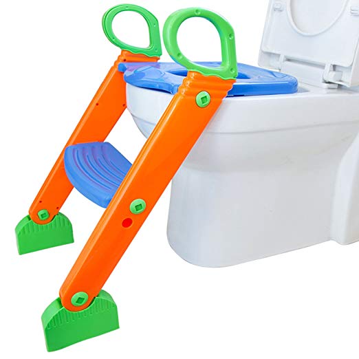 Potty Training Seat, Beinhome Comfortable & Safe Potty Seat with Ladder, Built in Non-Slip Steps & Anti-Slip Pads, Excellent Toddler Potty Seat for Boys Girls Baby