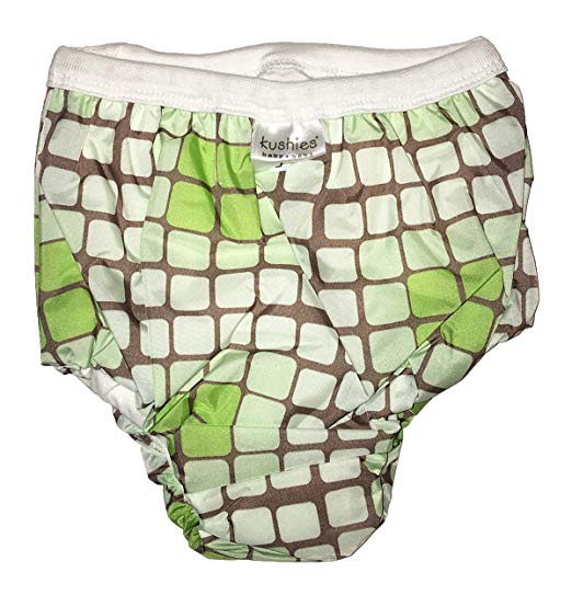 Kushies Potty Taffeta Training Pants - Large - Crazy Circles Green