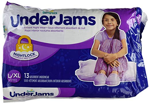 Pampers UnderJams Girls Size 8 (L/XL) Jumbo Pack 13 Count