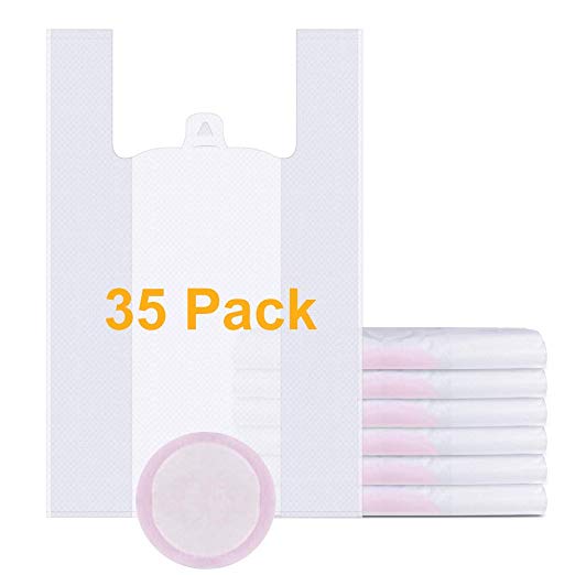 35 Pack Travel Potty Liners, Opret Potty Bags Portable Disposable On The Go with Super-Absorbent Pads Fits Most Potty Chairs