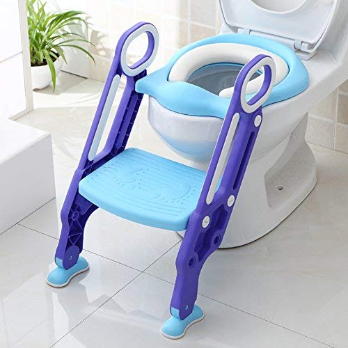 Potty Toilet Trainer Seat with Step Stool Ladder, (3 in 1) Trainer for Kids Toddlers with Handles.