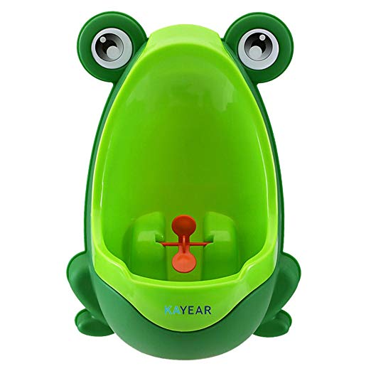 Frog Potty Toilet Training Urinal For Boys - Rotating Waterwheel Targeting (GREEN)