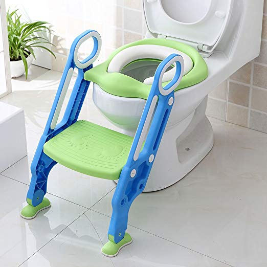 Potty Training Seat for Boys and Girls with Sturdy Non-Slip Step Stool Ladder Portable Toddler Potty Seat Perfect for Potty Training