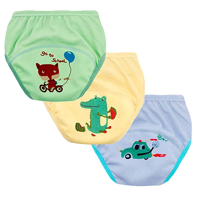 Enfants Chéris Set of 3 Toddler Boys Girls Reusable Toilet Training Pants Cotton Nappy Underwear