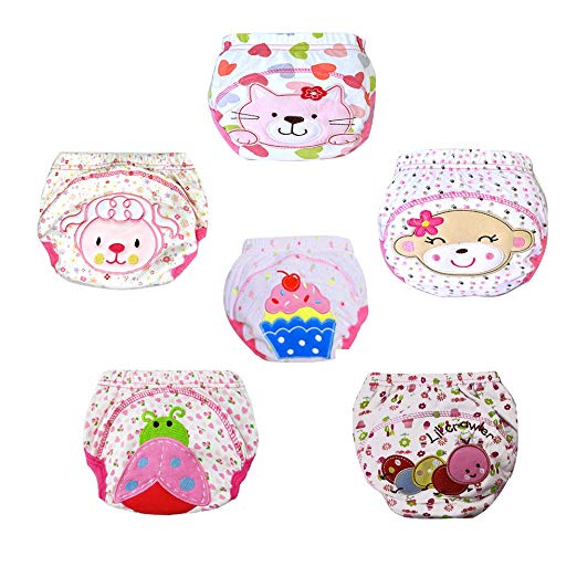 LSERVER Cute Toddler Baby Training Panties Underwear for Girls and Boys Set of 6