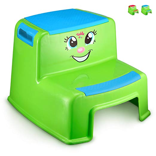 Step Stools for Kids - Toddlers Potty Step Stool for Toilet Training - Dual Height Two-Step Stairs Stool - Cute Design for Use in Bathroom and Kitchen Sink- Lightweight- Blue Boys - By Toddle doo