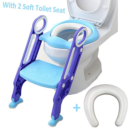 Adjustable Potty Training Seat,Toilet Training Seat with Non-Slip Step Stool Ladder for Toddlers,Kids and Baby,Potty Seat with Step,Toilet Seat Chair