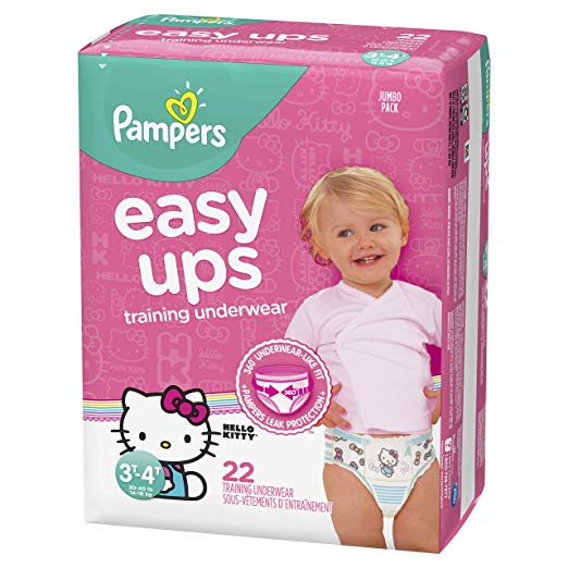 Pampers Easy Ups Pull On Disposable Training Diaper for Girls, Size 5 (3T-4T), Jumbo Pack, 22 Count