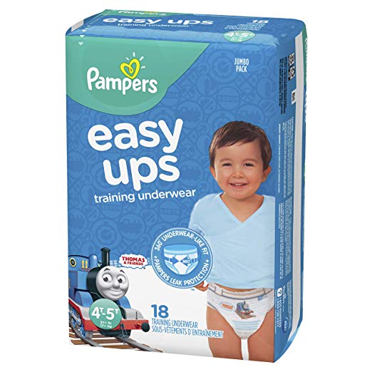 Pampers Easy Ups Pull On Disposable Training Diaper for Boys, Size 6 (4T-5T), Jumbo Pack, 18 Count